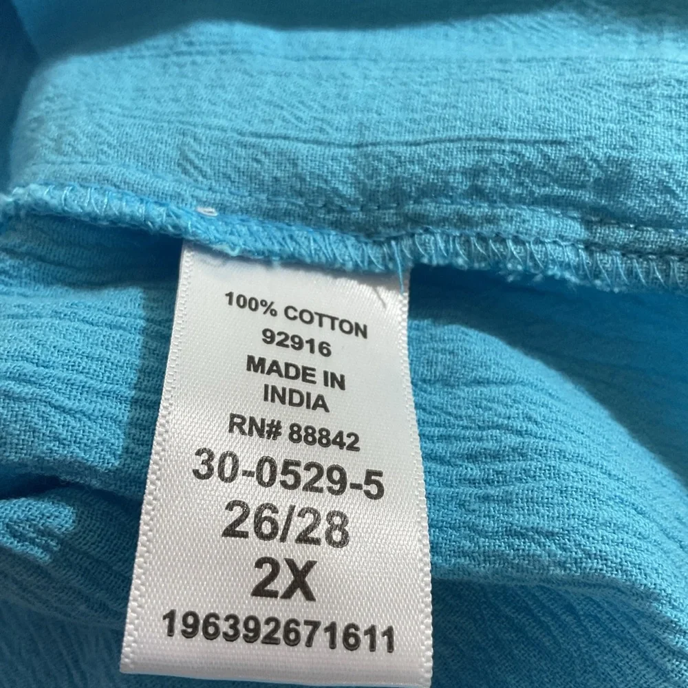 Woman Within Blue Tunic Top New classic comfort - Picture 4 of 9